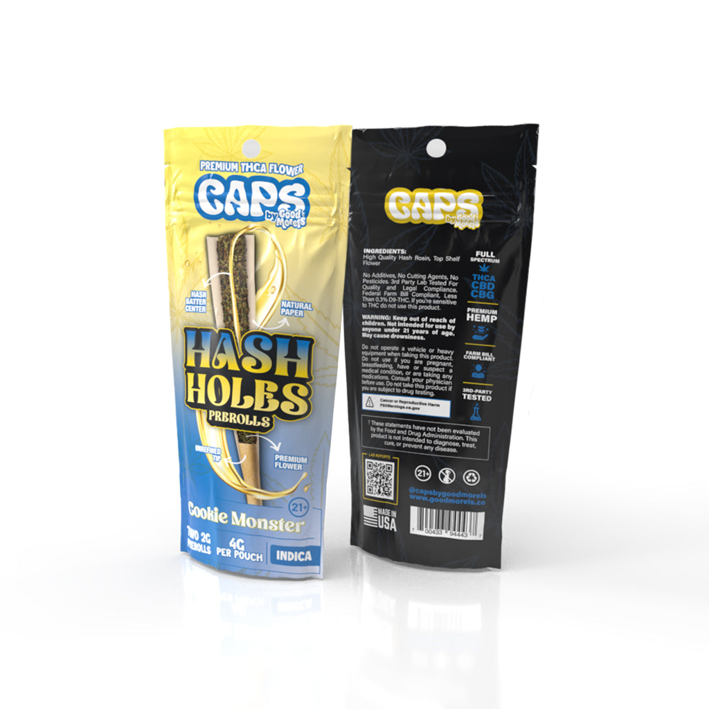 CAPS Hash Holes THC-A 2G PRE-ROLLS [2PZ - 2G]