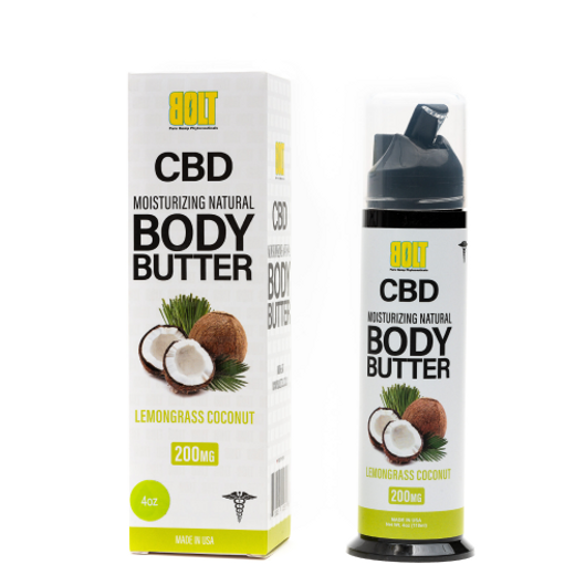 BOLT Body Butter Moisturizer – Lemon Grass Coconut  [200MG-CBD]