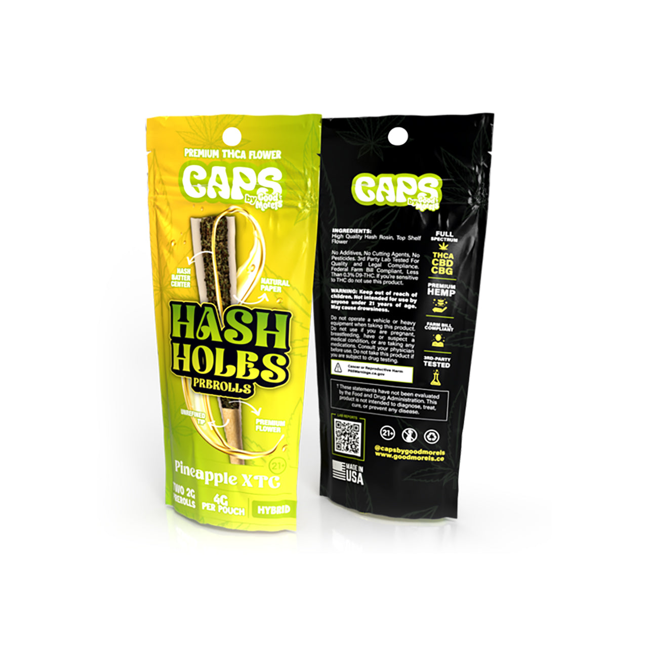 CAPS Hash Holes THC-A 2G PRE-ROLLS [2PZ - 2G]