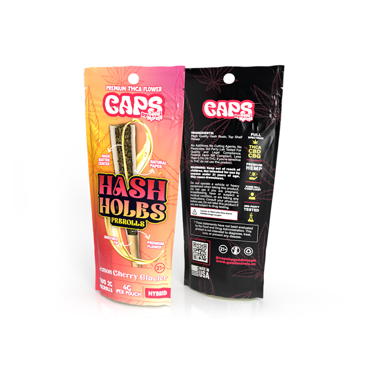 CAPS Hash Holes THC-A 2G PRE-ROLLS [2PZ - 2G]