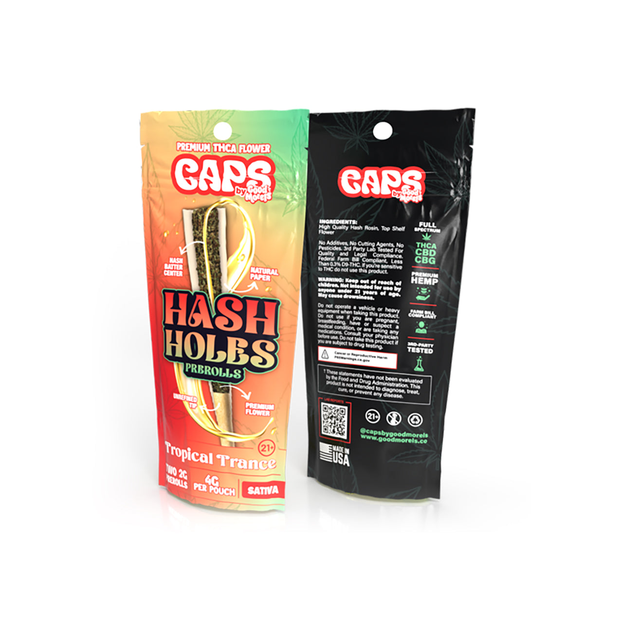 CAPS Hash Holes THC-A 2G PRE-ROLLS [2PZ - 2G]